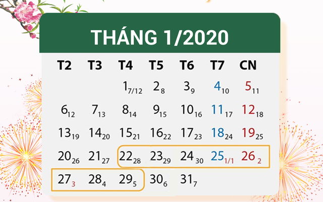 lịch nghỉ tết nguyên đán